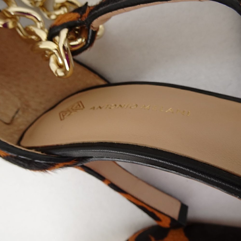 Antonio Melani Pumps Tiaa Animal Print Calf Hair Ankle Chain Size 7.5 - Picture 10 of 10